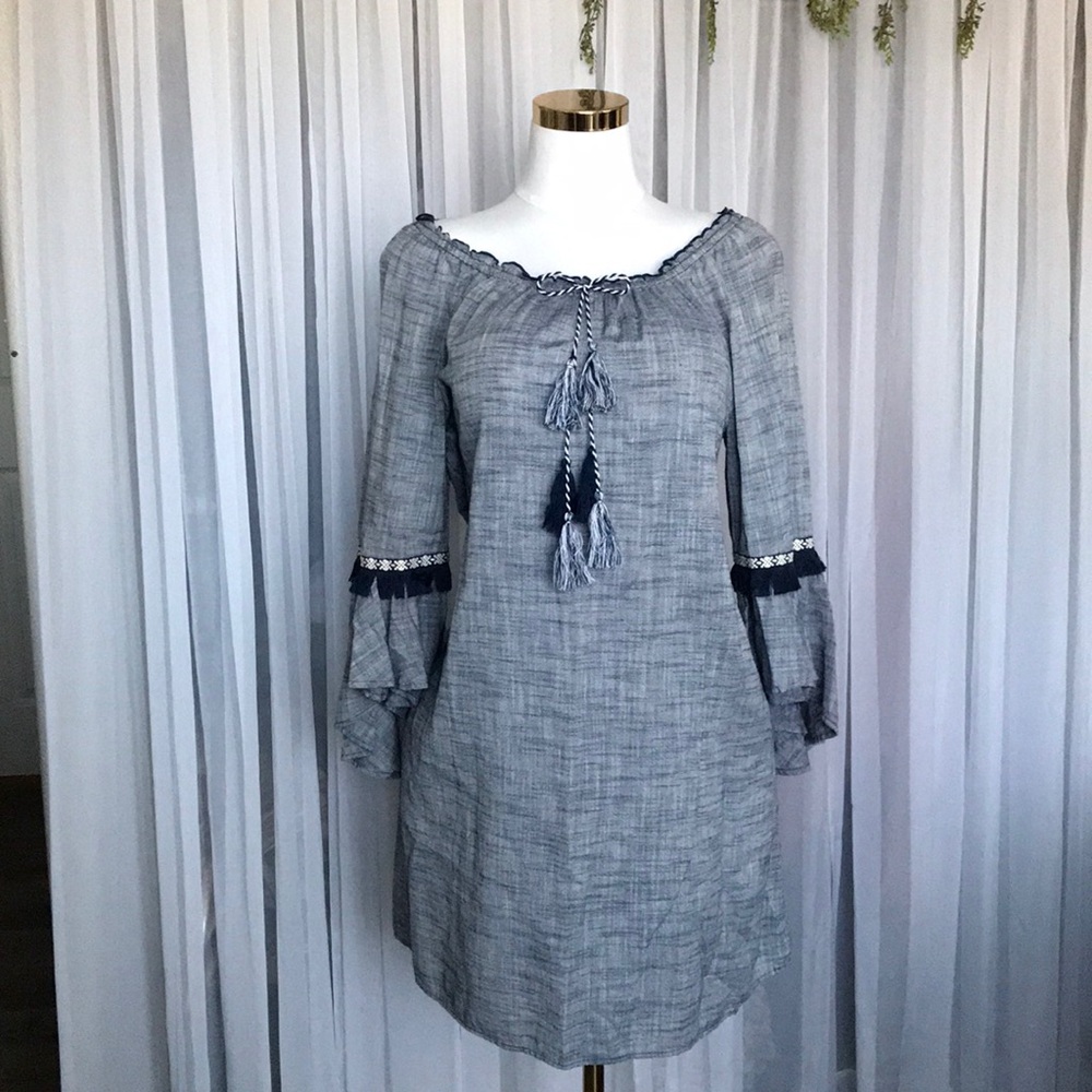 Boho Ruffle Sleeve Flowy Short Dress